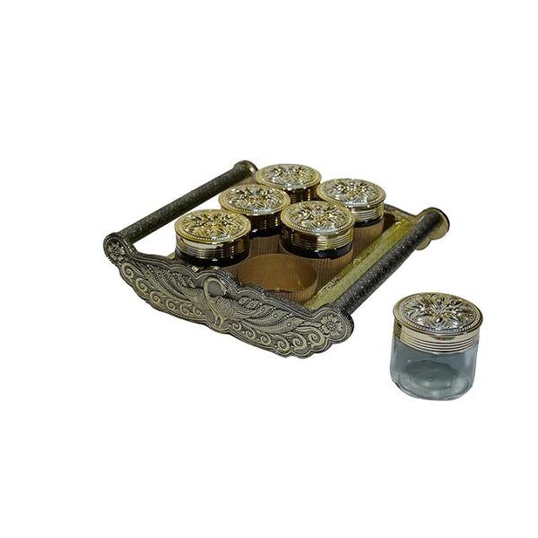 Metal Box With 6 Jar for Festivals |Occasions|Diwali Gifts |Ceremonies For Your Loved Once | - Image 4