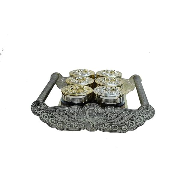 Metal Box With 6 Jar for Festivals |Occasions|Diwali Gifts |Ceremonies For Your Loved Once | - Image 6