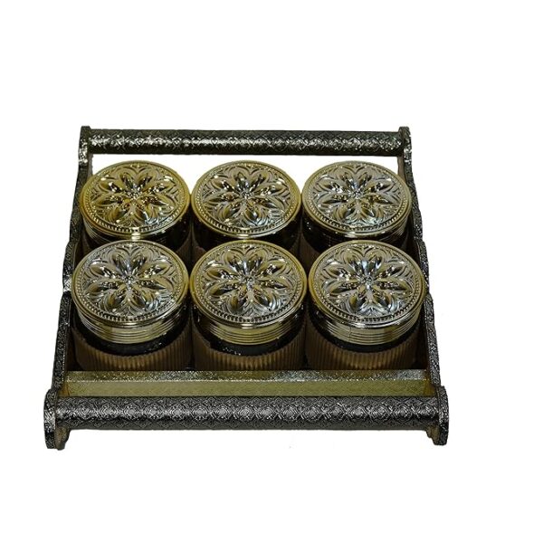 Metal Box With 6 Jar for Festivals |Occasions|Diwali Gifts |Ceremonies For Your Loved Once |