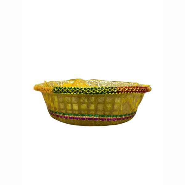 RITUALSNSTYLE Decorative TOKRI for Festivals |Occasions|Diwali Gifting |Ceremonies | Wedding | For Your Loved Once (Pack Of 6) (12 Inch, Circle) - Image 5