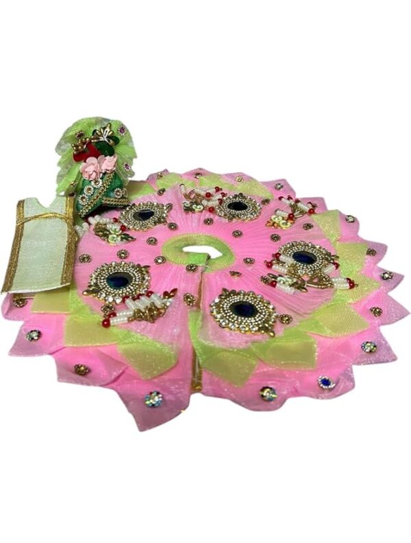 RITUALSNSTYLE Cute Kanha ji Poshak | Kanha ji/Thakur Ji Dress/Poshak/Pagdi, Made of Silk Cloth,Traditional for |Home | Office | Festivals etc| Size-6 Number dimension-12 inch - Image 2