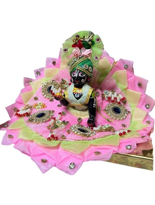 RITUALSNSTYLE Cute Kanha ji Poshak | Kanha ji/Thakur Ji Dress/Poshak/Pagdi, Made of Silk Cloth,Traditional for |Home | Office | Festivals etc| Size-6 Number dimension-12 inch