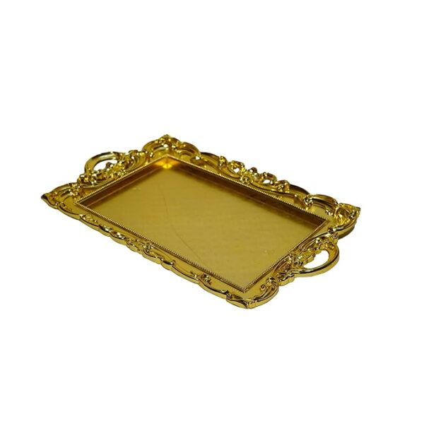 RITUALSNSTYLE Tray for Home | Office | Hotels, Metal Gift Hamper Tray|Elegant Golden Color|Ideal for Presenting Gifts, Treats, and Hampers|Perfect for Special Occasions and Celebrations 19 Inch - Image 2