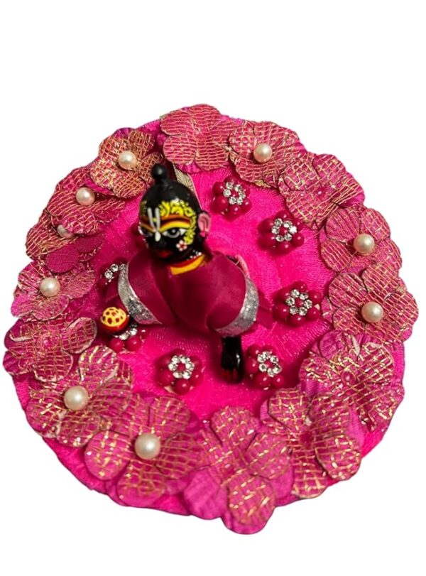 RITUALSNSTYLE Elegent Kanha Ji Poshak with Mala|Laddu Gopal|Thakur Ji Dress|Traditional Dress Made of Premium Fabric for Laddu Gopal JI|Dress for Krishna Ji Perfect for Festivals|Home|Office(Size-2) - Image 3
