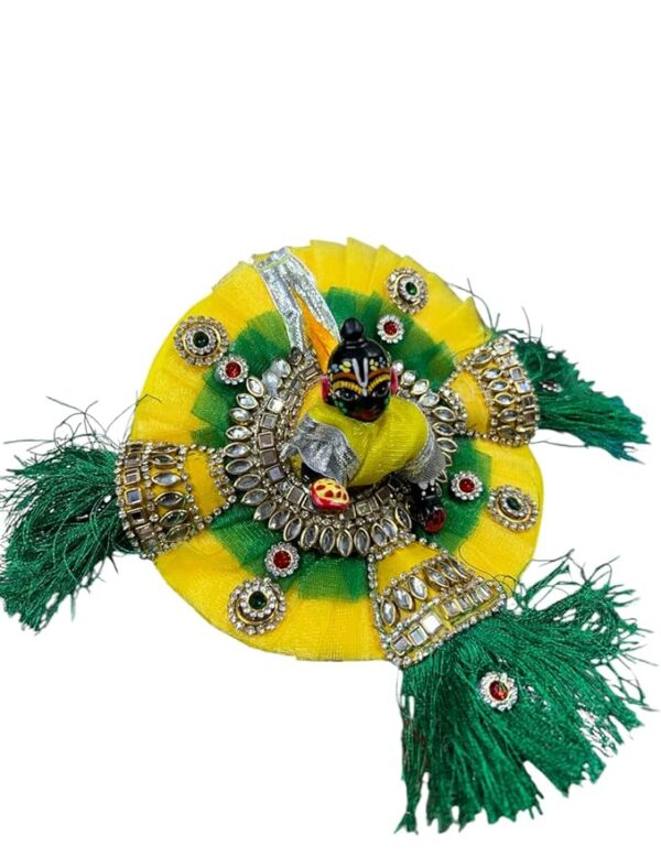 RITUALSNSTYLE Kanha Ji Poshak with Mala at Rs. 499 /Traditional Dress Set for Laddu Gopal (Size 1) | Ideal for Festivals | Home | Office - Image 6