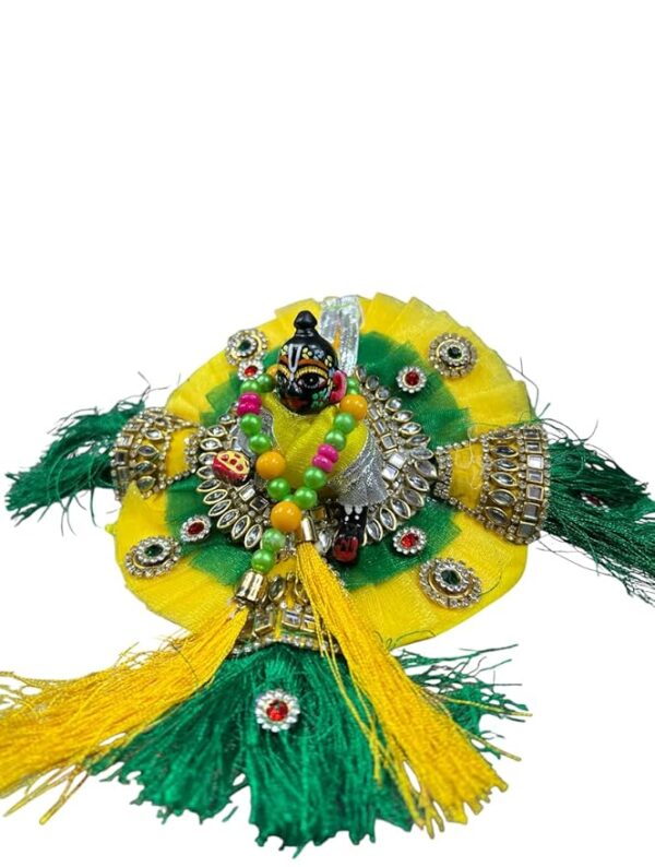 RITUALSNSTYLE Kanha Ji Poshak with Mala at Rs. 499 /Traditional Dress Set for Laddu Gopal (Size 1) | Ideal for Festivals | Home | Office - Image 3