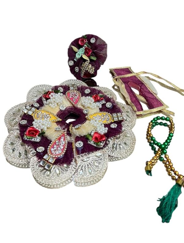 RITUALNSTYLE Cute Kanha Ji Poshak with Pagdi|Flowral Design Made of Silk Cloth|Traditional for Homes|Office|Festivals|Thakur Ji Dress|Dress for Krishna Ji Perfect for Festivals|Home|Office(Size-3) - Image 3