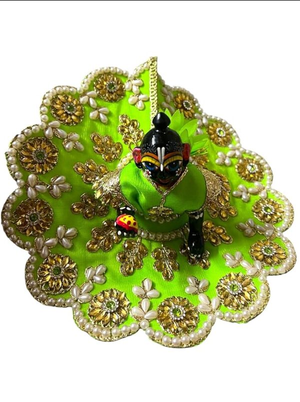 RITUALNSTYLE Attractive Kanha ji, Size-4 /Thakur Ji Dress/Poshak/Pagdi, Made of Silk Cloth,Traditional for |Home | Office | Festivals