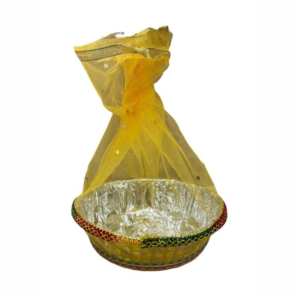 RITUALSNSTYLE Decorative TOKRI for Festivals |Occasions|Diwali Gifting |Ceremonies | Wedding | For Your Loved Once (Pack Of 6) (12 Inch, Circle) - Image 6