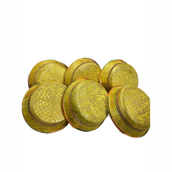RITUALSNSTYLE Decorative TOKRI for Festivals |Occasions|Diwali Gifting |Ceremonies | Wedding | For Your Loved Once (Pack Of 6) (12 Inch, Circle)