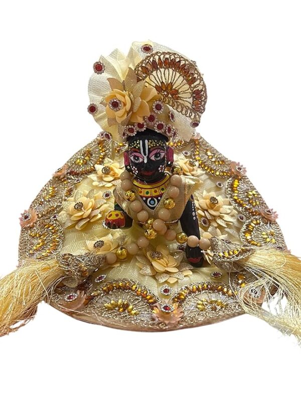 RITUALNSTYLE Attractive Kanha ji/Poshak/Pagdi, Size-3, Made of Silk Cloth,Traditional for |Home | Office | Festivals