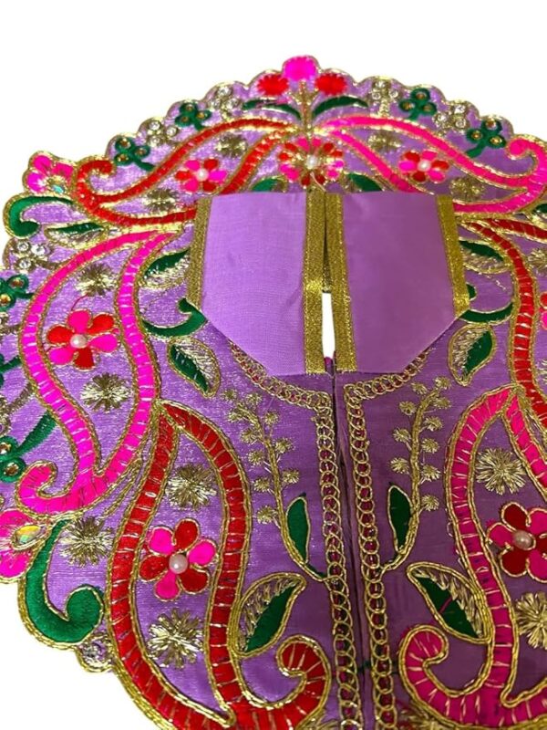 Rituals N Style Kanha ji/Thakur Ji Dress/Poshak/Pagdi, Made of Silk Cloth,Traditional for |Home | Office | Festivals etc| Size - 6 Number | Dimension - 12 Inches (ONLY Dress) (P7) - Image 2