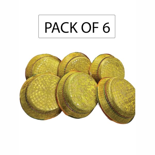 RITUALSNSTYLE Decorative TOKRI for Festivals |Occasions|Diwali Gifting |Ceremonies | Wedding | For Your Loved Once (Pack Of 6) (12 Inch, Circle) - Image 2