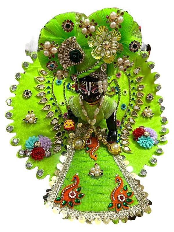 RITUALNSTYLE Cute Bal Gopal Poshak with Pagdi|Kahna Ji|Thakur Ji Dress|Traditional Dress Made of Premium Fabric for Laddu Gopal JI|Dress for Krishna Ji Perfect for Festivals|Home|Office(Size-3)